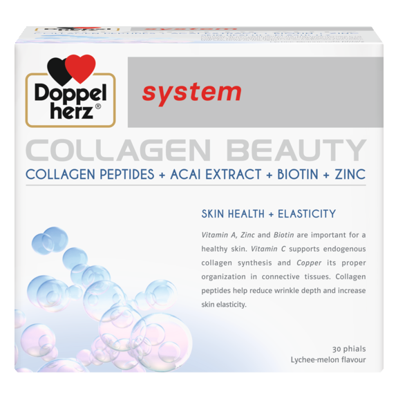 Illustration of the product packaging Doppelherz system COLLAGEN BEAUTY front view
